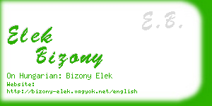 elek bizony business card